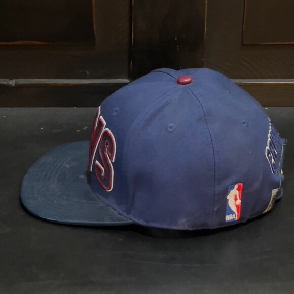 Pro Standard Cleveland Cavaliers Leather Brim Strapback Hat Blue Cavaliers Hat - Picture 7 of 11